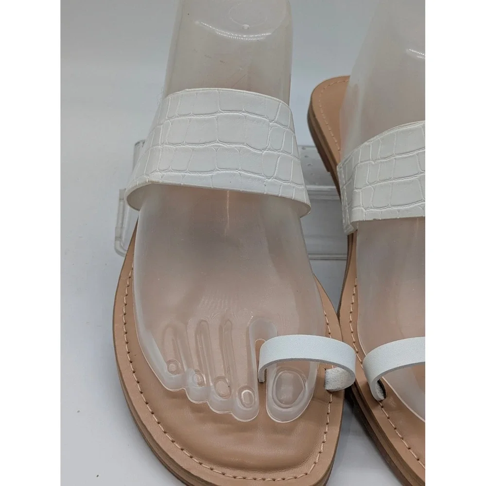 Universal Thread Juno Sandals White Croc Embossed Memory Foam Women's 10 NWT